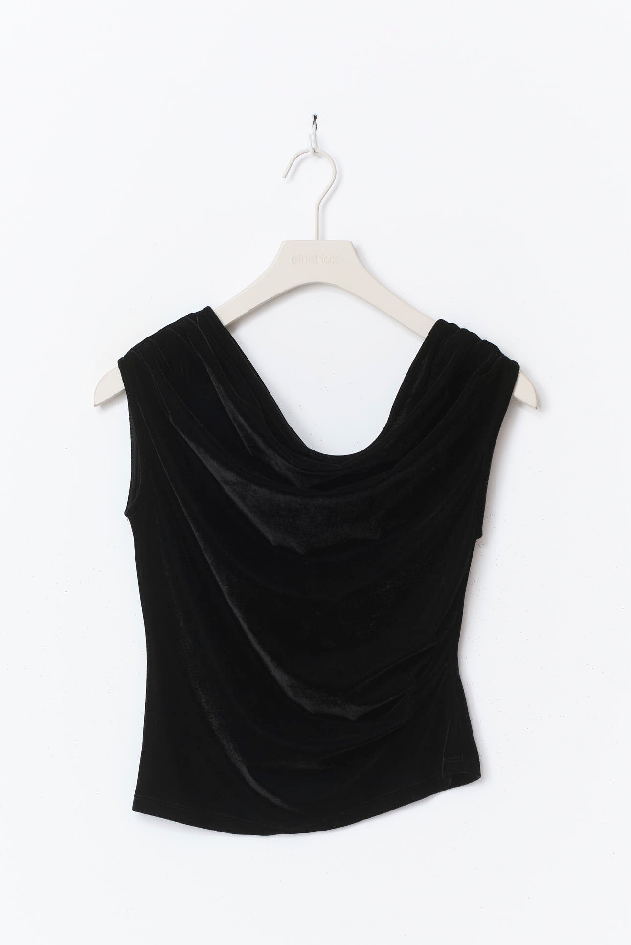 Gina Tricot / Asymmetric velvet top / Black