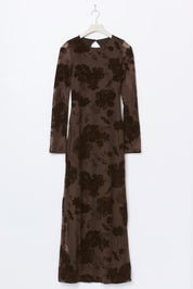 Gina Tricot / Burnout open back dress / Dark brown