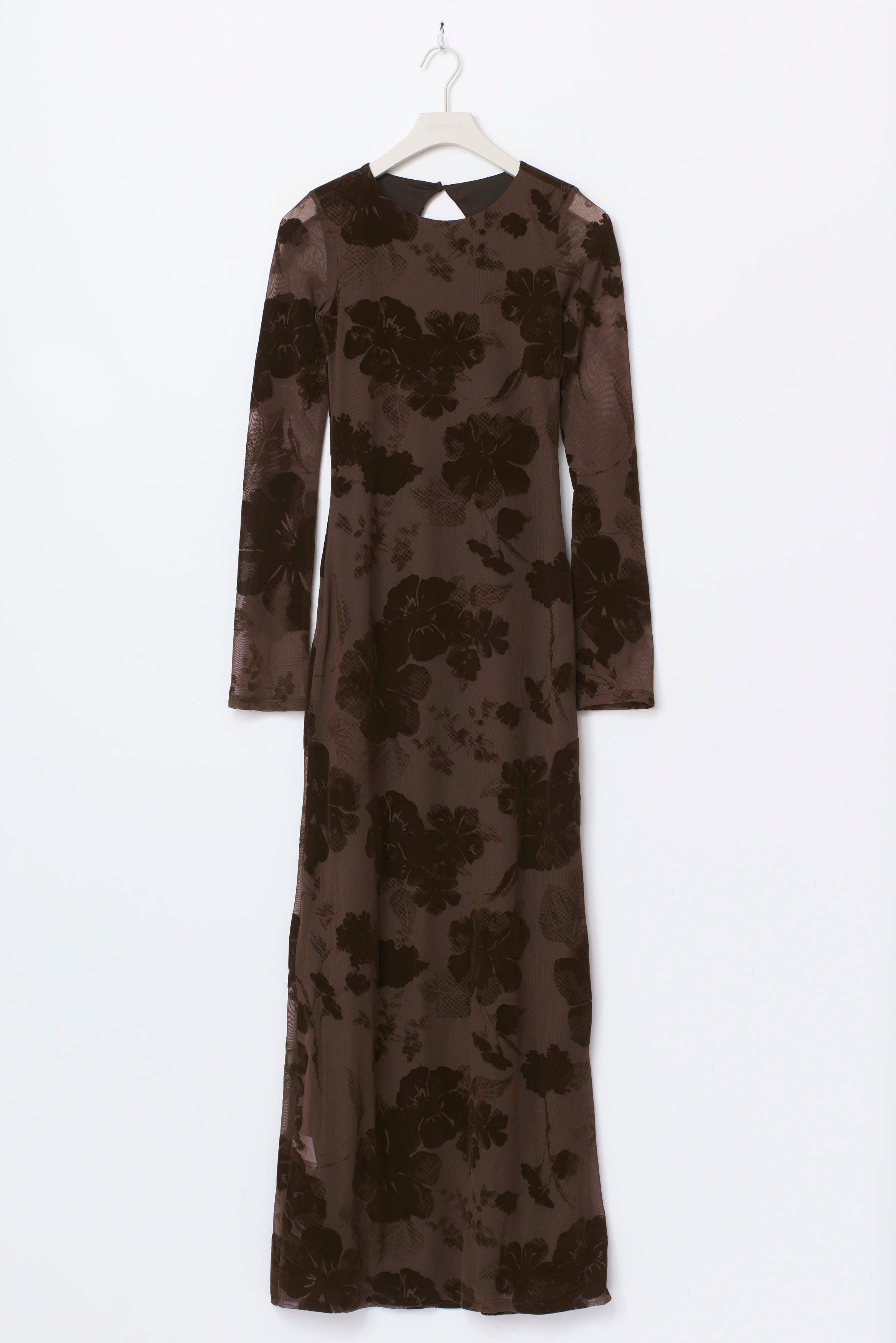 Gina Tricot / Burnout open back dress / Dark brown