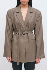 Gina Tricot / Belted blazer / Beige melange
