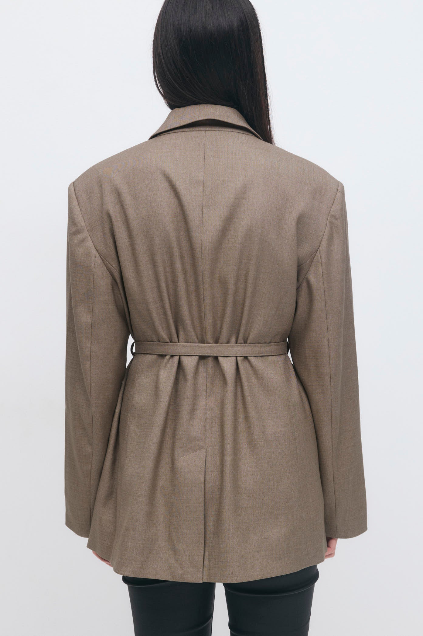 Gina Tricot / Belted blazer / Beige melange