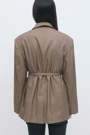 Gina Tricot / Belted blazer / Beige melange