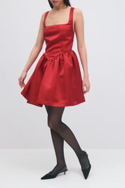 Gina Tricot / Satin mini dress / Haute red