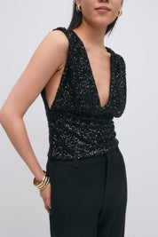 Gina Tricot / Sequins top / Black