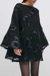 Gina Tricot / Wide flowy mini dress / Black