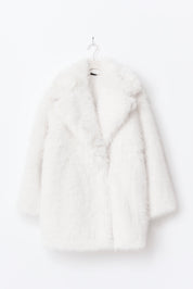 Gina Tricot / Faux fur mid coat / White