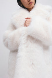 Gina Tricot / Faux fur mid coat / White