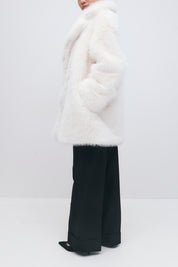 Gina Tricot / Faux fur mid coat / White