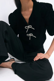 Gina Tricot / Velour top / Black