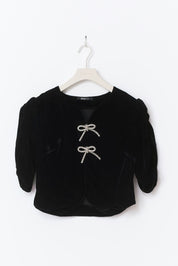 Gina Tricot / Velour top / Black