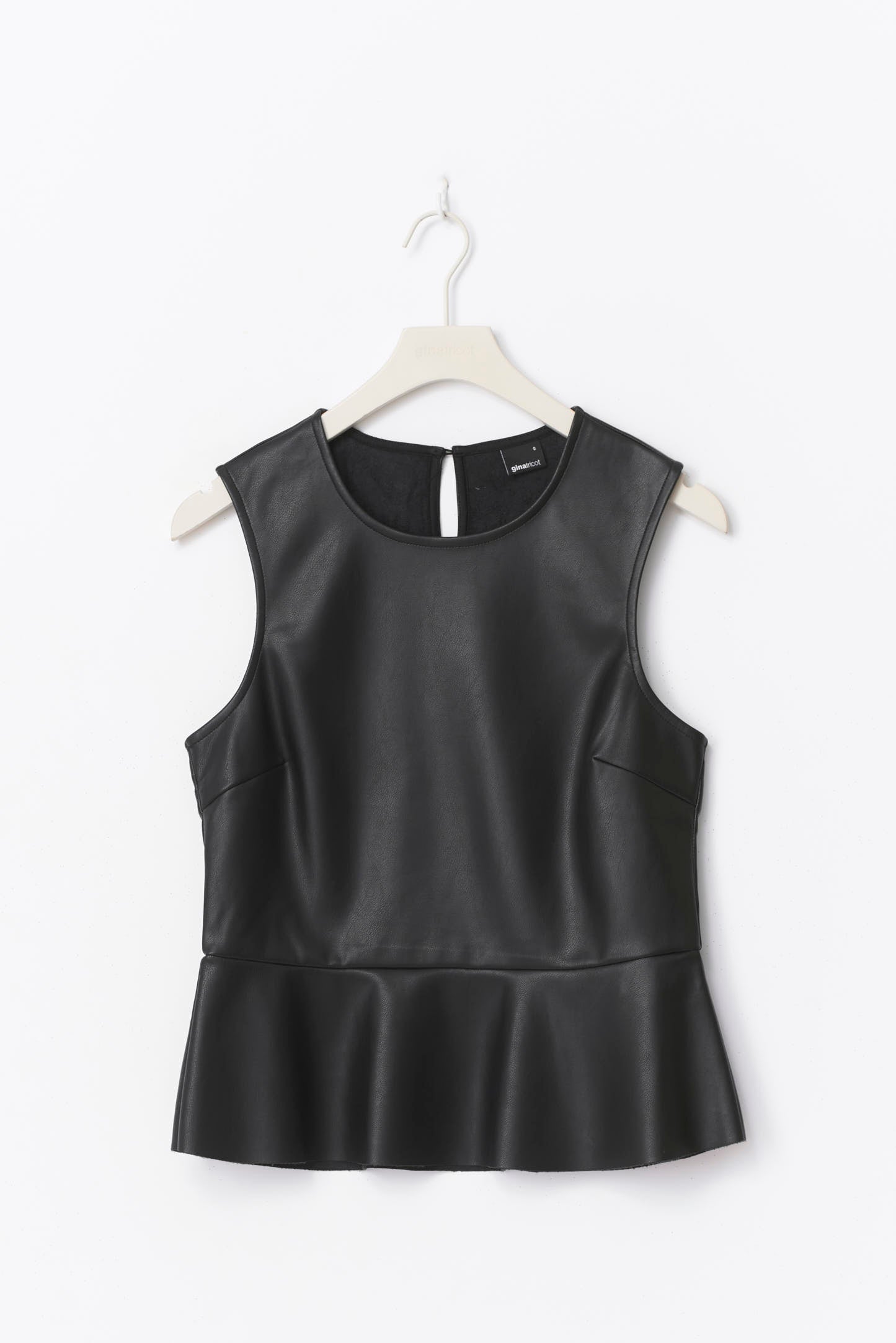 Gina Tricot / Pu peplum top / Black