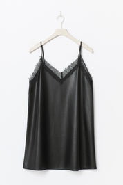 Gina Tricot / Lace detail pu dress / Black