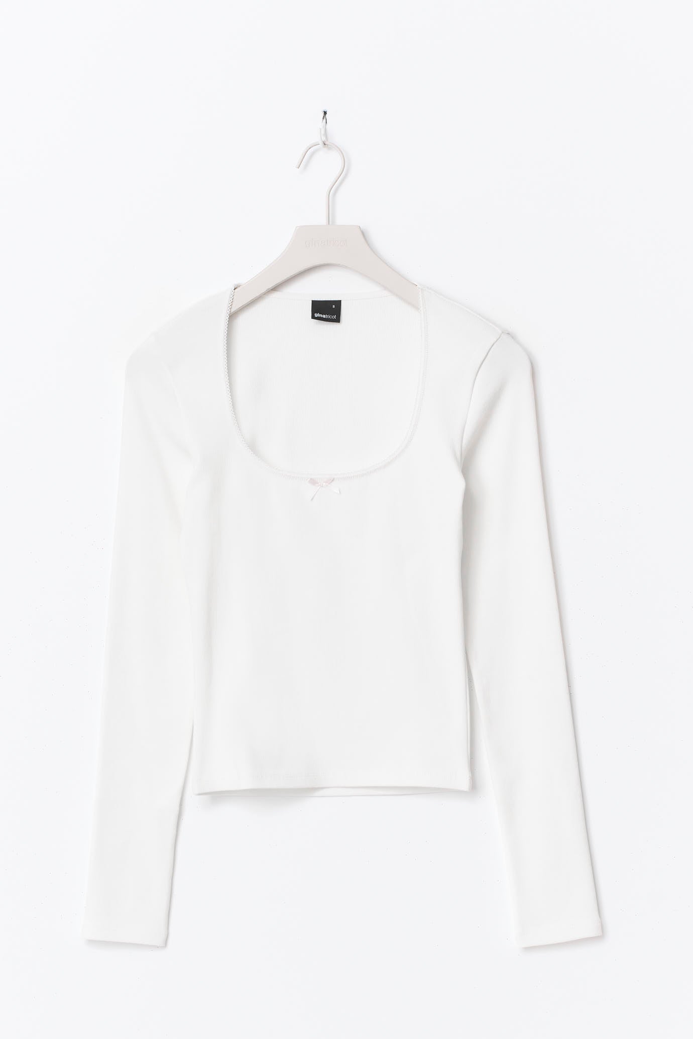 Gina Tricot / Tight rib long sleeve top / Offwhite