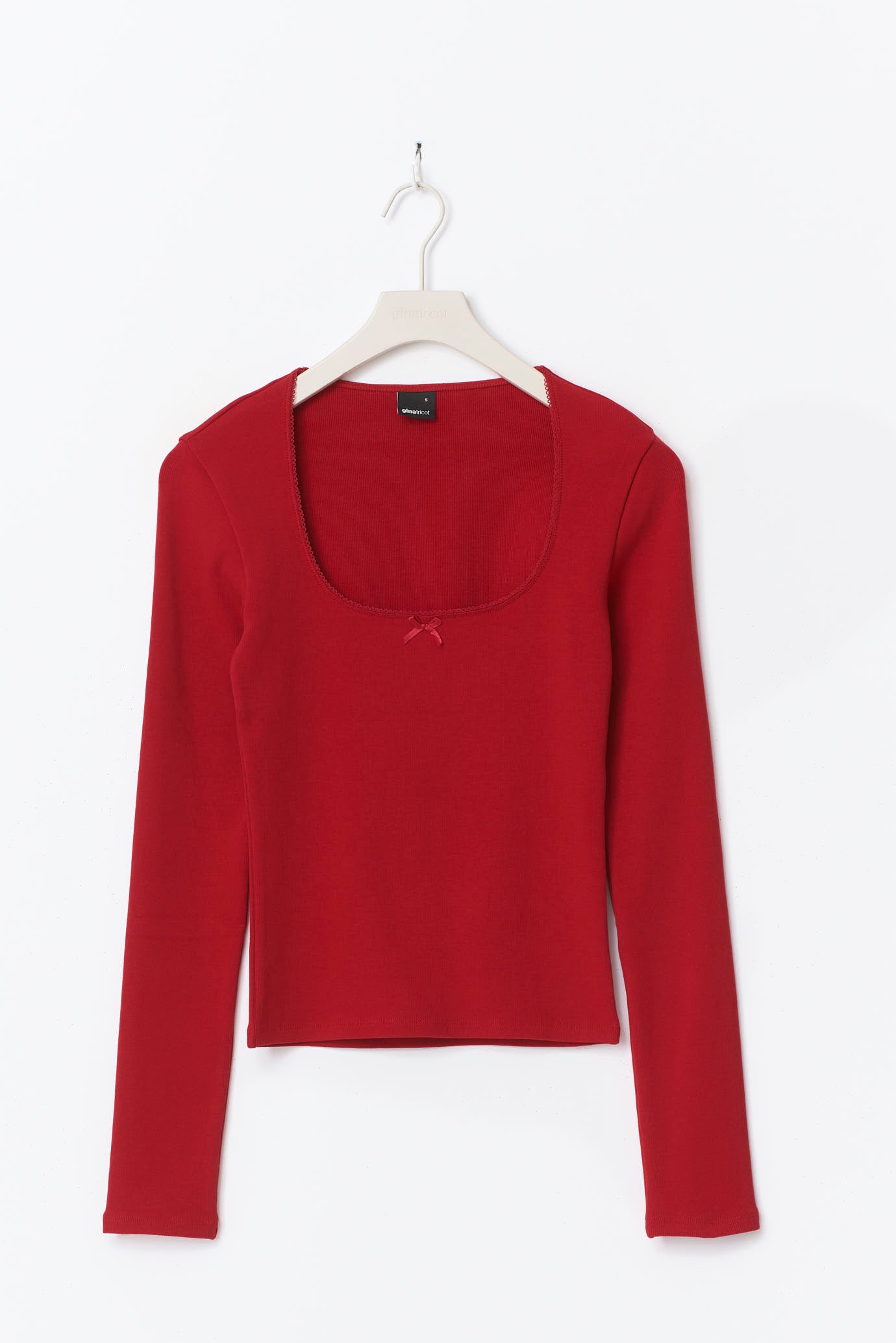 Gina Tricot / Tight rib long sleeve top / Haute red