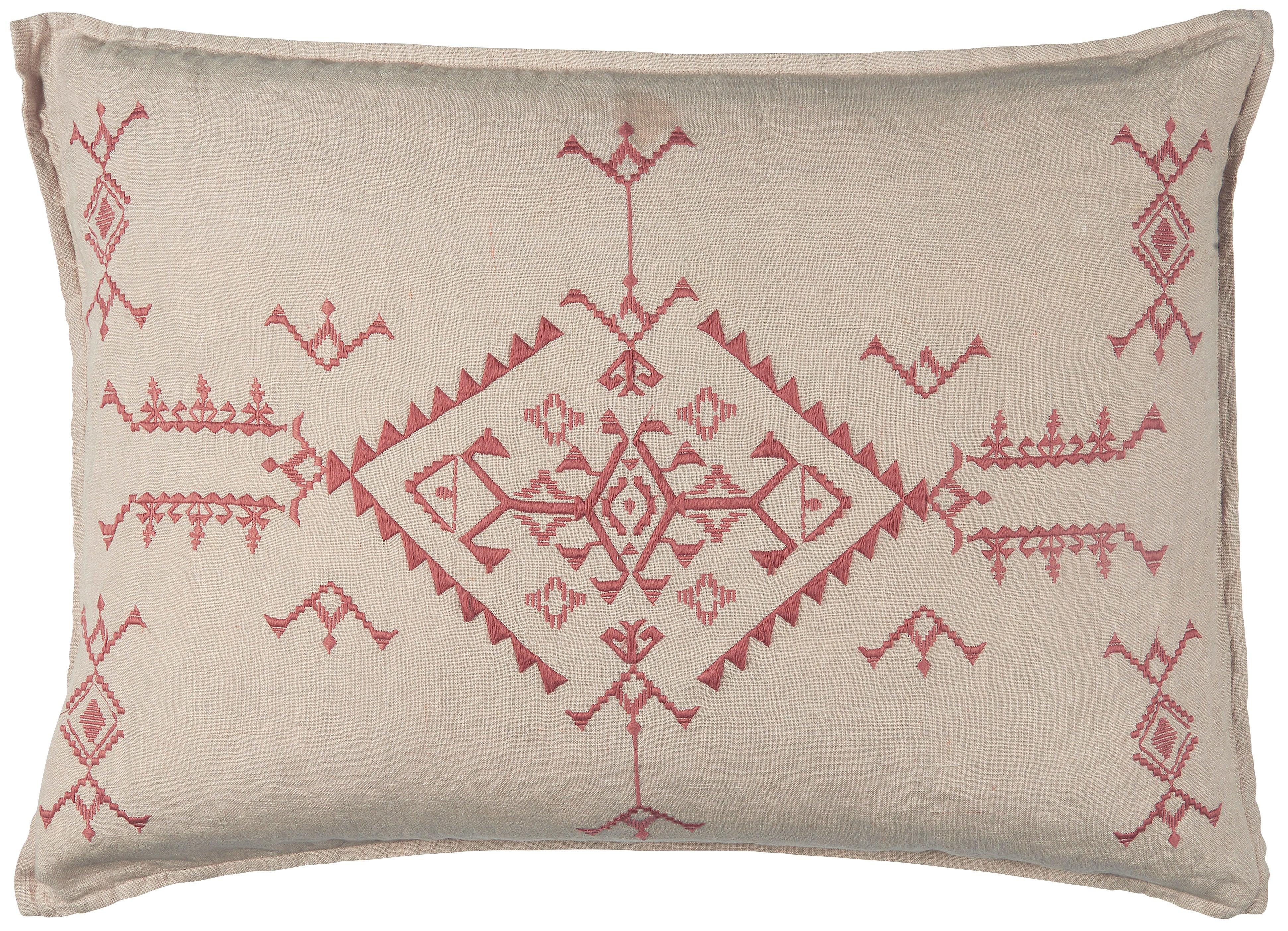 Ib Laursen / Kissenbezug natur m/faded rose Stickerei