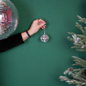 Weihnachtsdekoration - Weihnachtshänger - Discokugel - Schaumstoff - Set aus 6 - Silber - 6x6x6cm