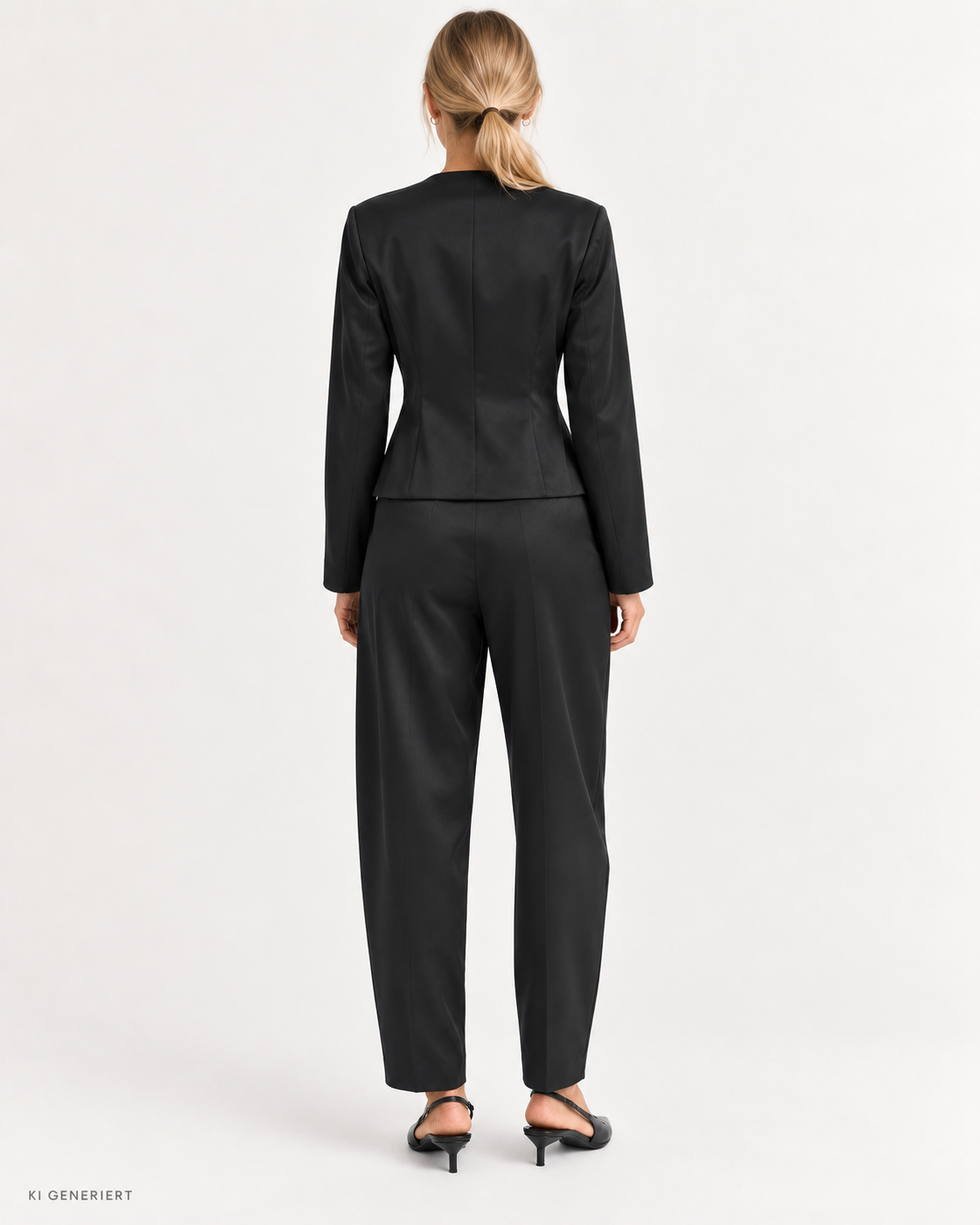Gina Tricot / Glow barrel satin trousers / Black (9000)