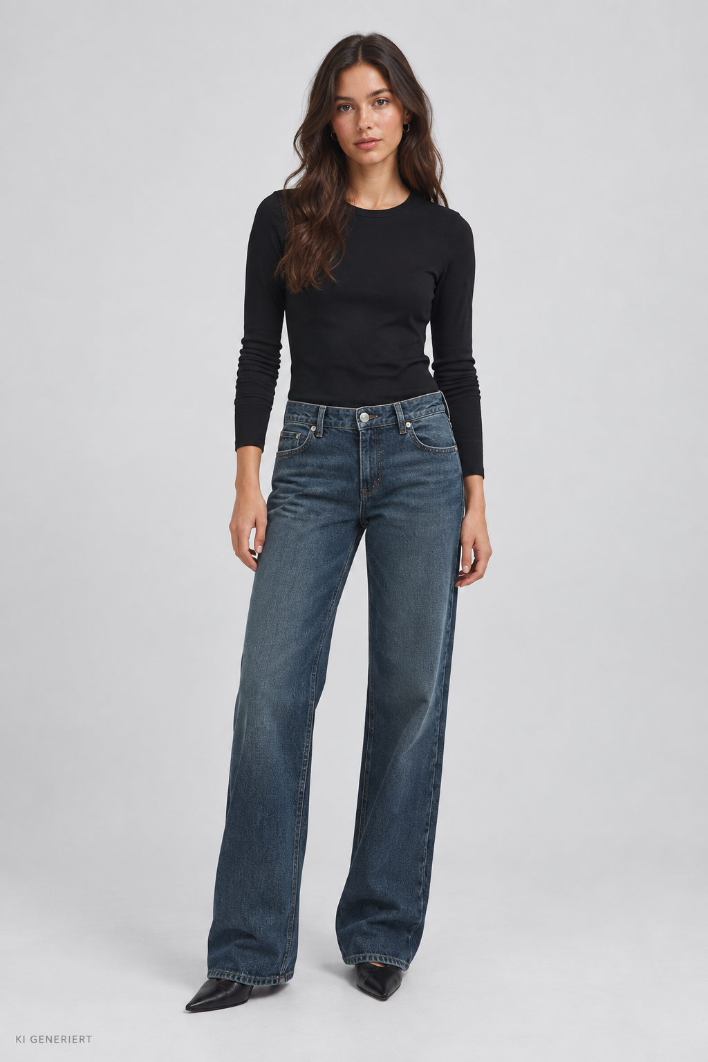 Gina Tricot / Rebel low wide jeans / Mid blue