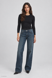 Gina Tricot / Rebel low wide jeans / Mid blue