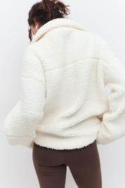 Gina Tricot / Pile zip jacket / Cloud dancer (1062)