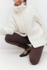 Gina Tricot / Pile zip jacket / Cloud dancer (1062)