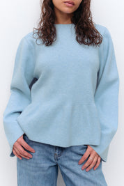 Gina Tricot / Knitted peplum top / Cashmere blue (5091)