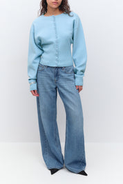 Gina Tricot / Shaped knitted cardigan / Cashmere blue (5091)