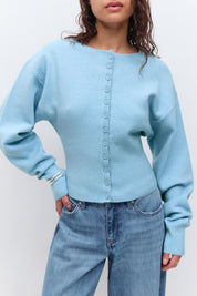 Gina Tricot / Shaped knitted cardigan / Cashmere blue (5091)