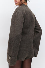 Gina Tricot / Knitted mini shorts / Brown melange (7924)