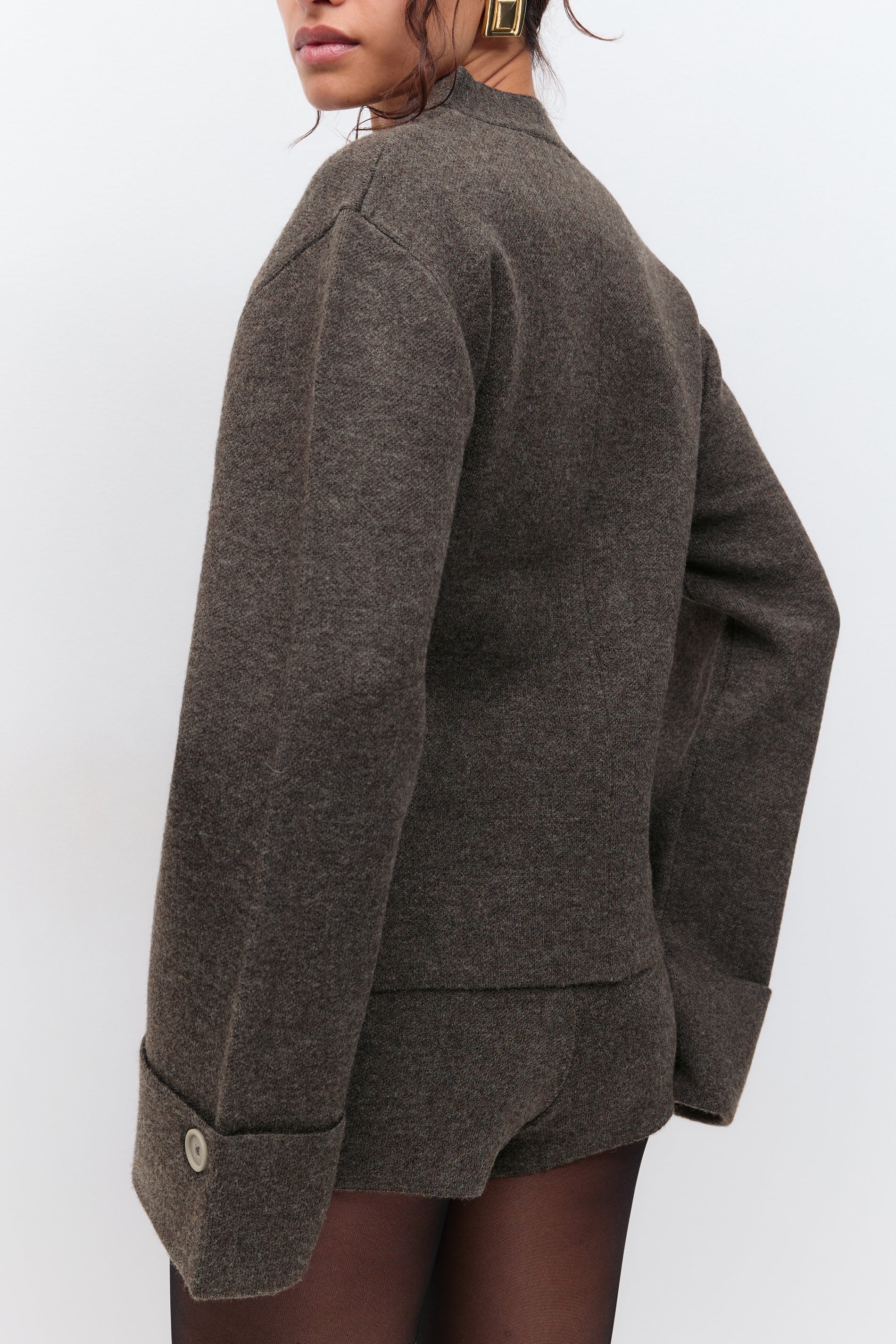 Gina Tricot / Knitted mini shorts / Brown melange (7924)