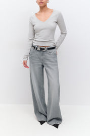 Gina Tricot / Low wide jeans / Grey