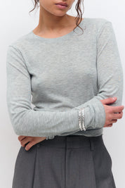 Gina Tricot / Sheer top / Lt greymelange (8049)