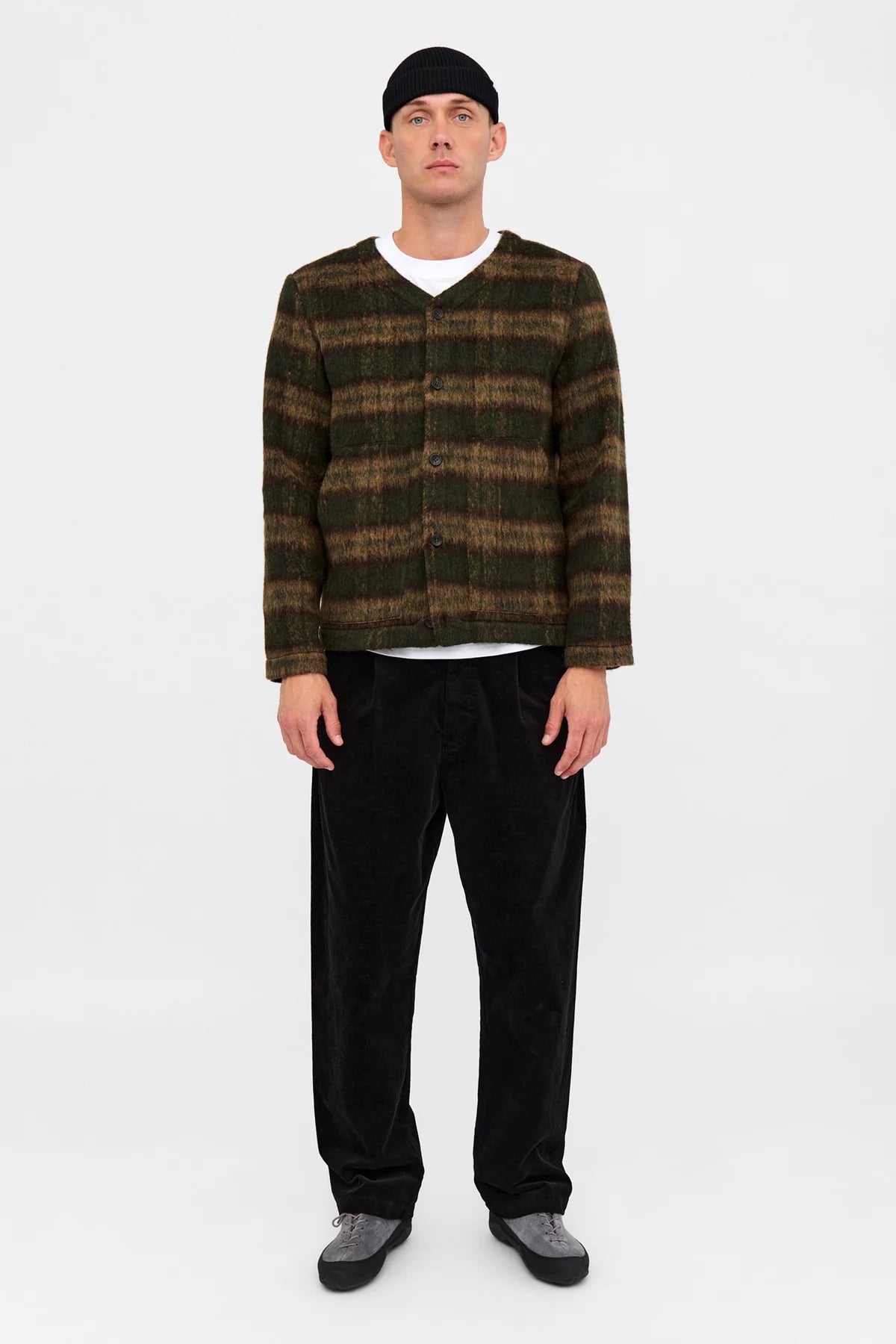 ANERKJENDT / AKDAN HEAVY TWILL CHECK OVERSHIRT / Forest night