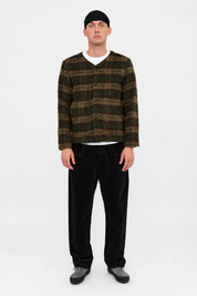 ANERKJENDT / AKDAN HEAVY TWILL CHECK OVERSHIRT / Forest night