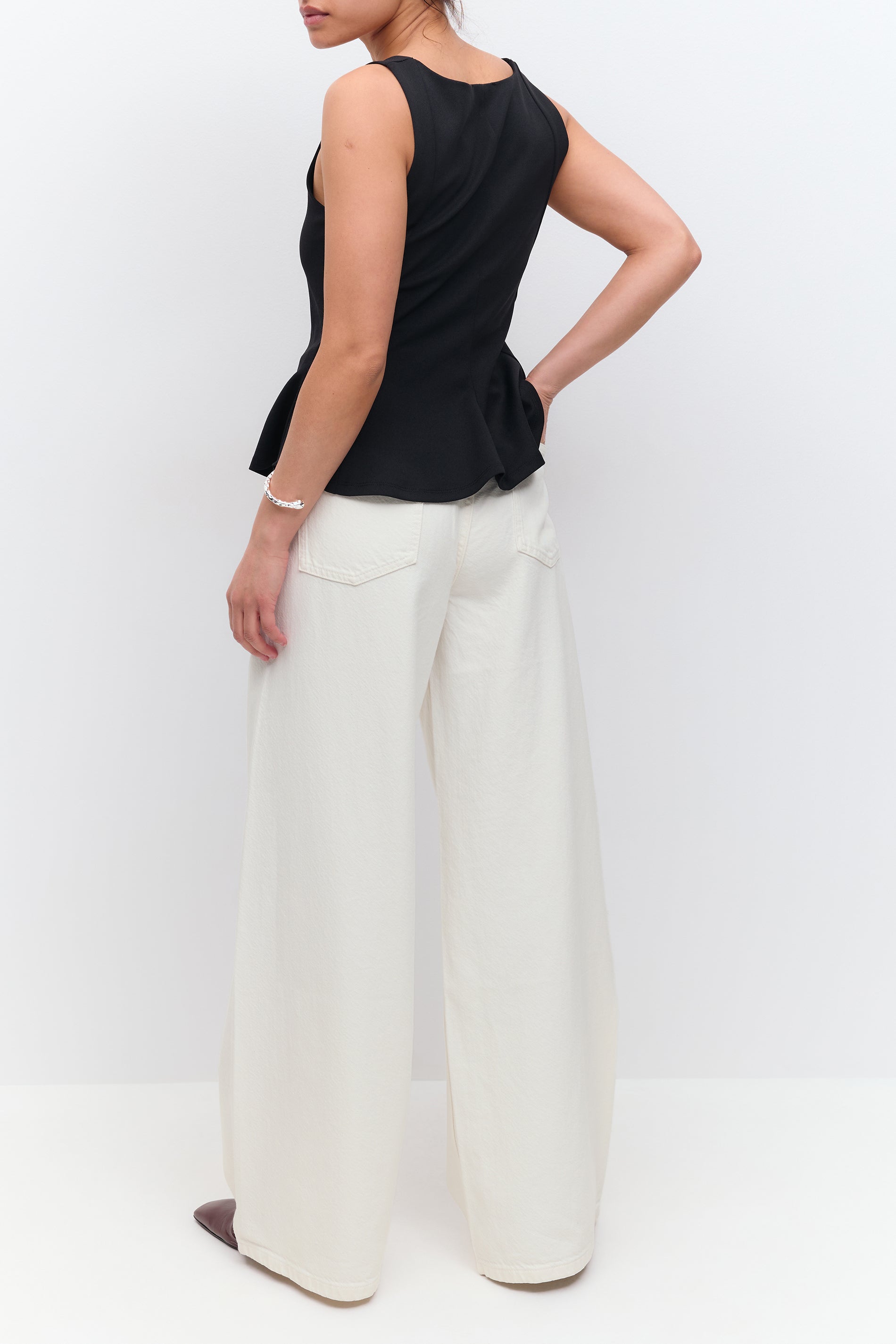 Gina Tricot / Twisted wide jeans / Offwhite