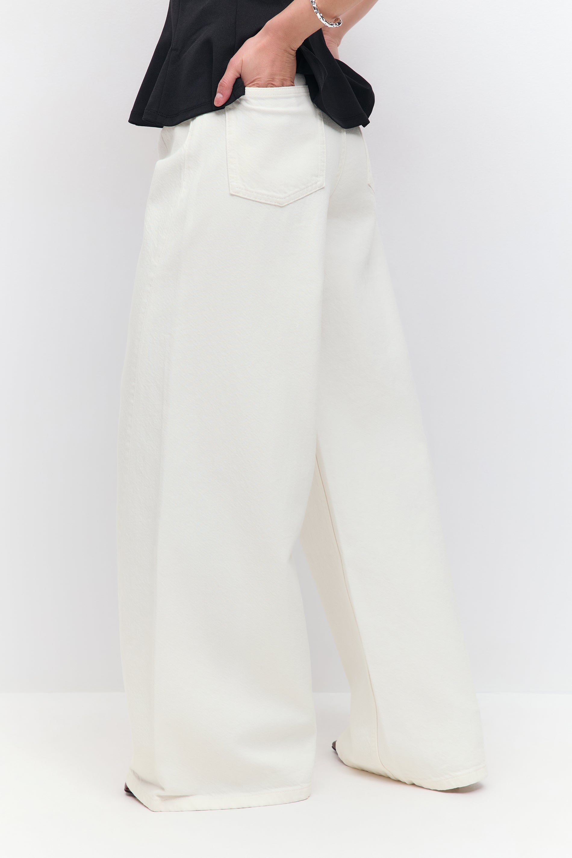 Gina Tricot / Twisted wide jeans / Offwhite