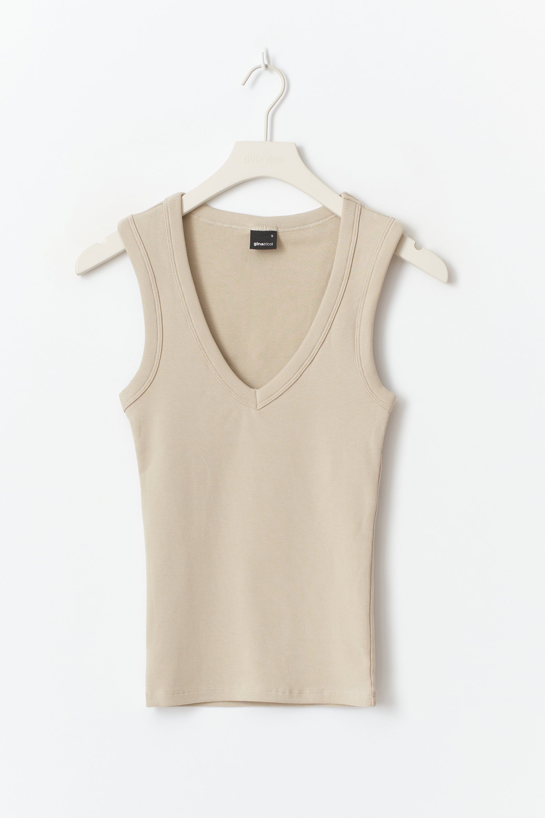 Gina Tricot / Tight v-neck rib tank / Feather gray