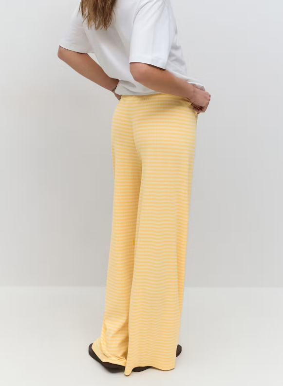 Gina Tricot / Striped soft trousers / White/Yellow