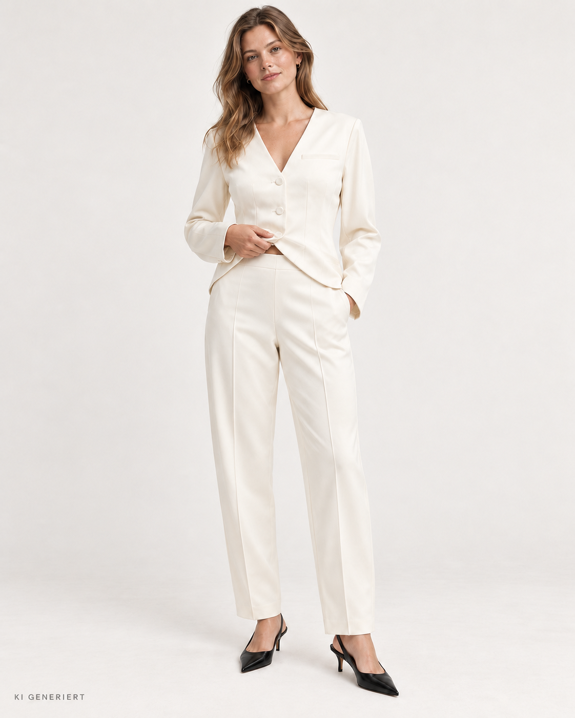 Gina Tricot / Glow barrel satin trousers / Creme (1263)
