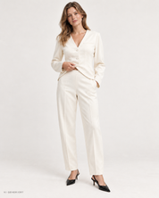 Gina Tricot / Glow barrel satin trousers / Creme (1263)