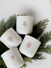 Becher Tasse X-Mas rot - Santa Baby - Mistletoe - Christmas: Meet me under the mistletoe