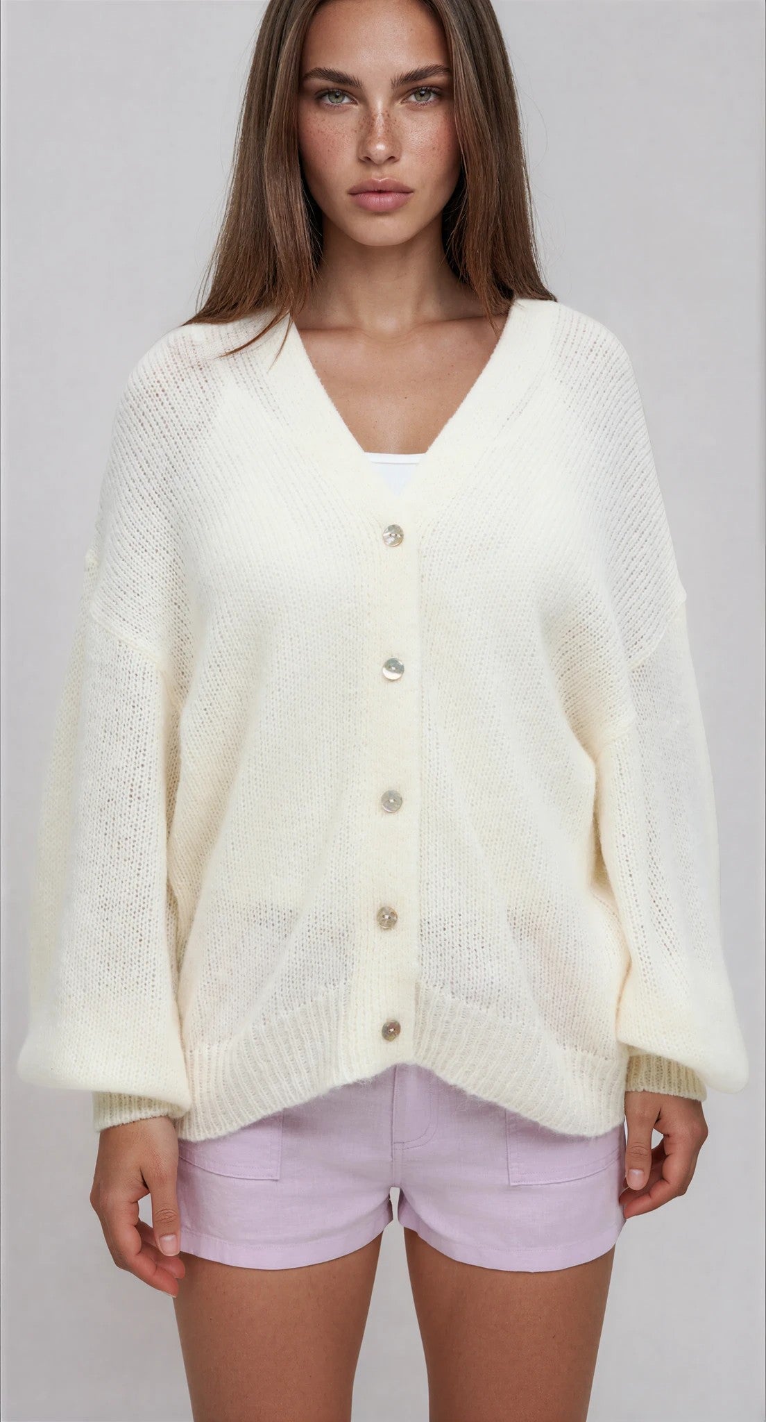 Gina Tricot / Chunky knitted cardigan / Offwhite