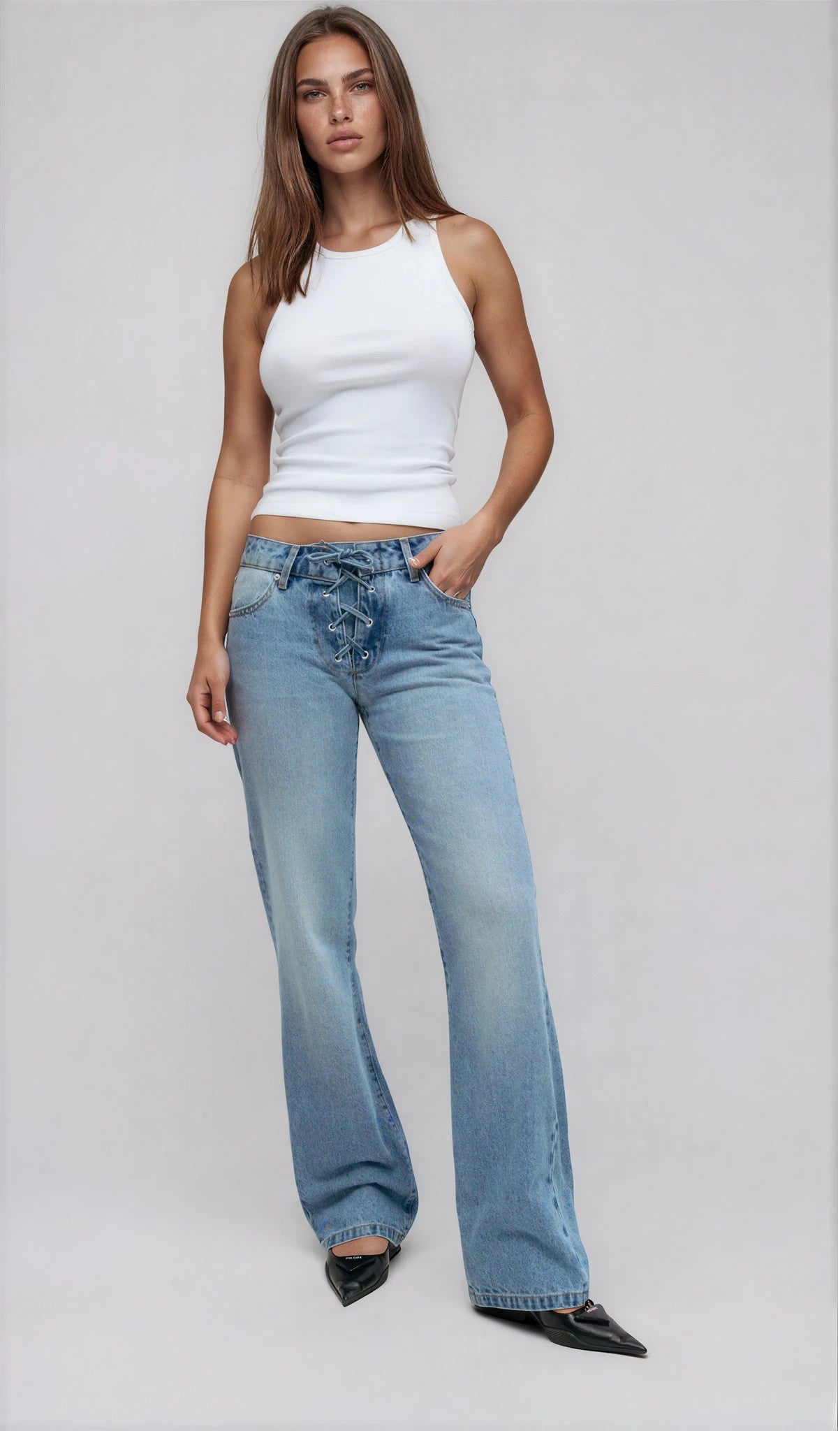 Gina Tricot / Lacing jeans / Blue