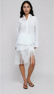 Gina Tricot / Structure shirt / White/stripe (1038)