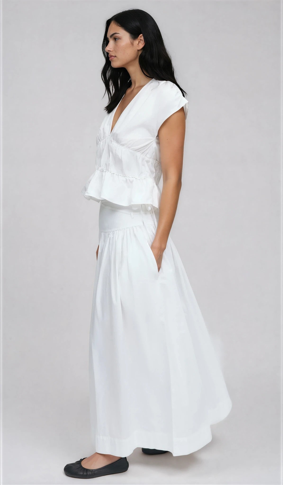 Gina Tricot / Poplin skirt / White (1000)