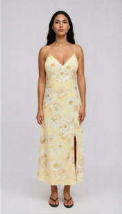 Gina Tricot / Chiffon dress / Yellow flower (2201)