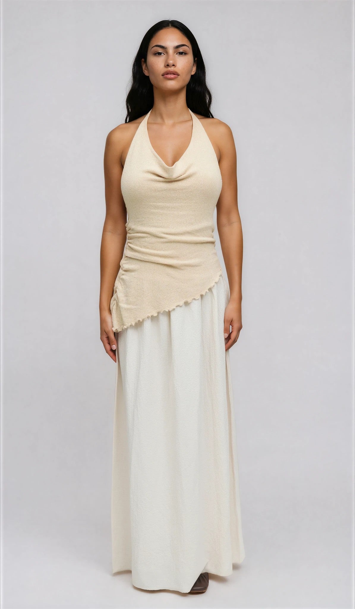 Gina Tricot / Halterneck knitted dress / Almond milk (7059)