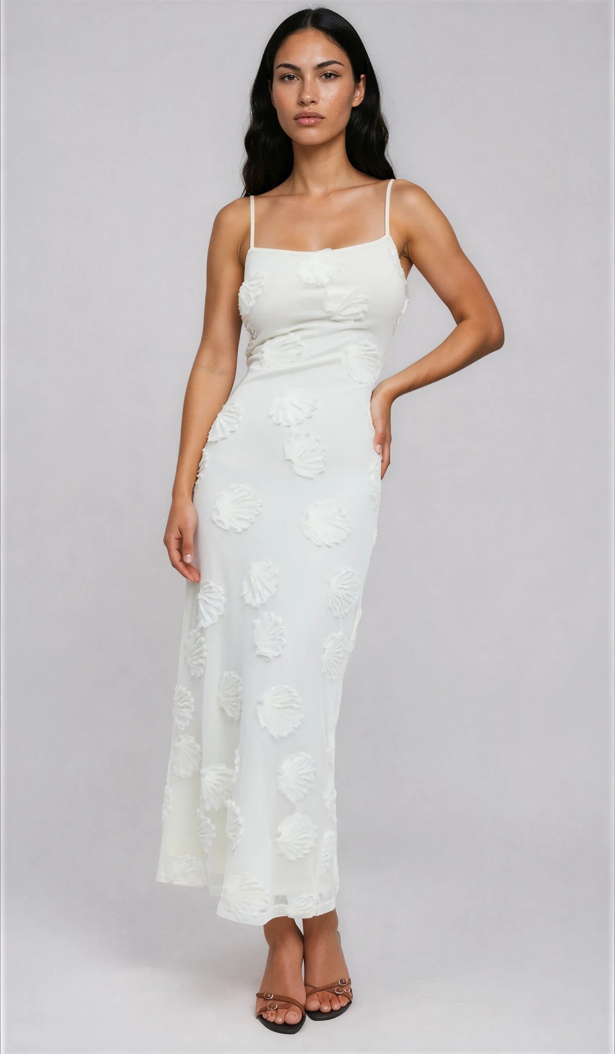 Gina Tricot / Embroidery maxi dress / Creme (1263)