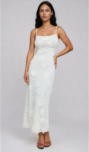 Gina Tricot / Embroidery maxi dress / Creme (1263)