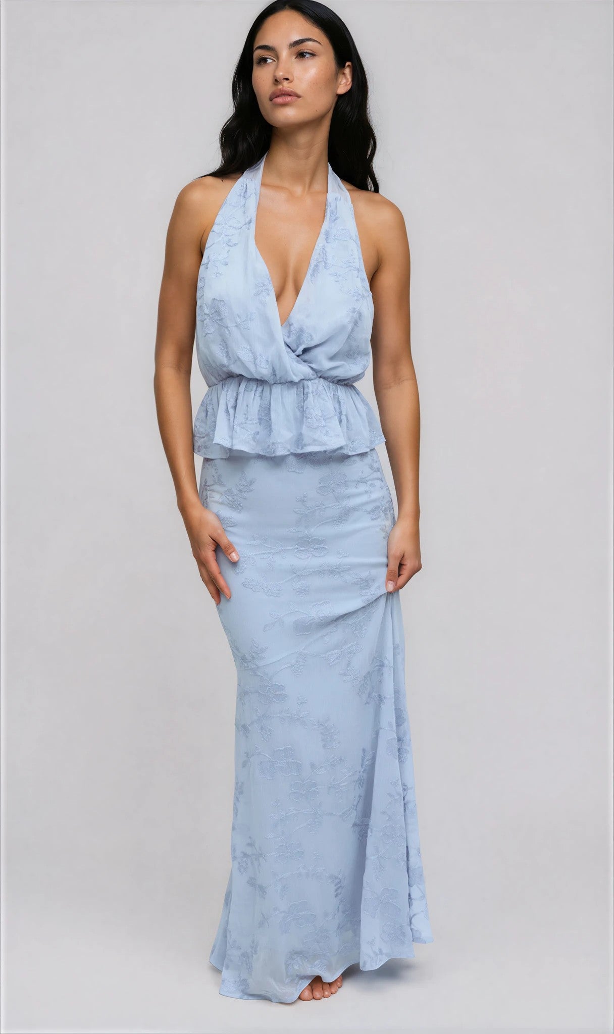 Gina Tricot / Embroidery halter neck top / Heather (8422)